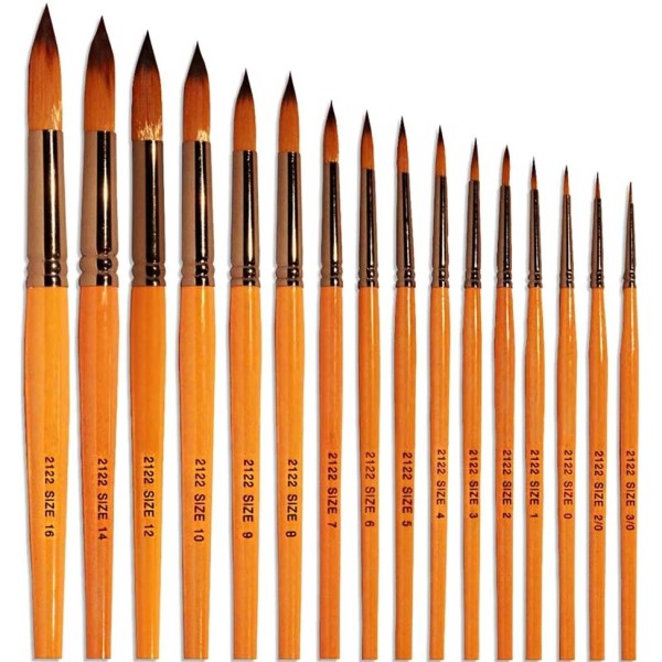 قلم مو سر گرد 2122 رز آرت مجموعه 16 عددی