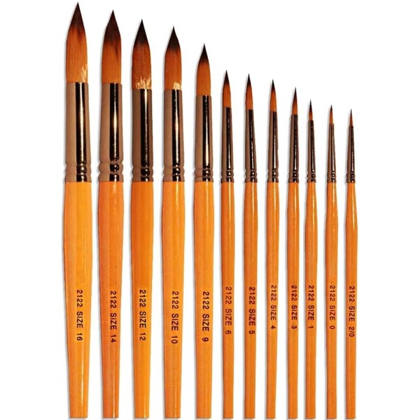 قلم مو سر گرد 2122 رز آرت مجموعه 12 عددی