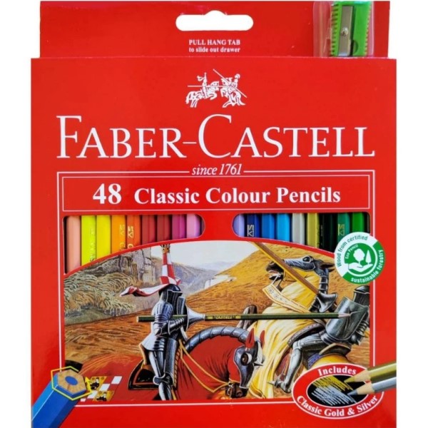 مداد رنگی 48 رنگ Classic فابرکاستل جعبه مقوایی
