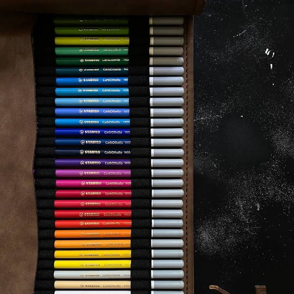 پاستل مدادی 60 رنگ استابیلو مدل CarbOthello چرمی