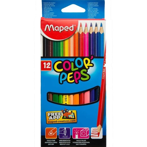 مداد رنگی 12 رنگ COLOR PEPS مپد