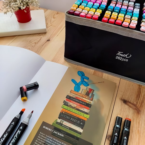 ماژیک راندو 262 رنگ دو سر براش تاچ مدل DuHu