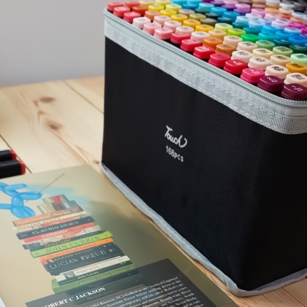 ماژیک راندو 168 رنگ دو سر براش تاچ مدل DuHu