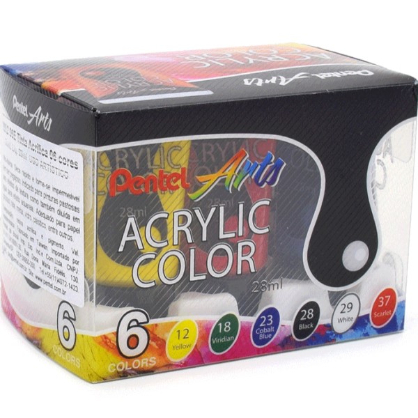 ست اکریلیک 6 رنگ پنتل حجم 28 میل