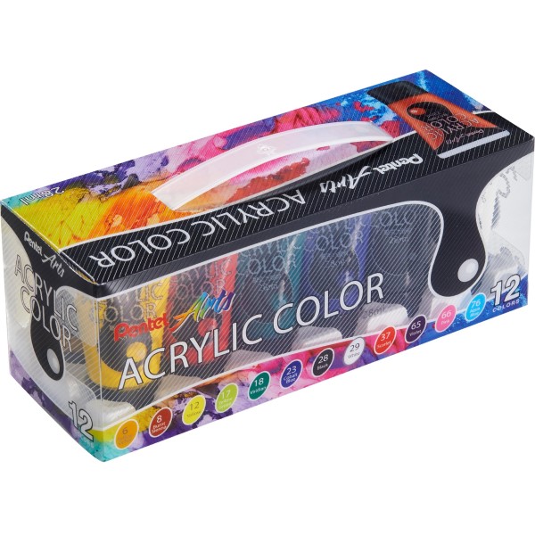 ست اکریلیک 12 رنگ پنتل حجم 28 میل