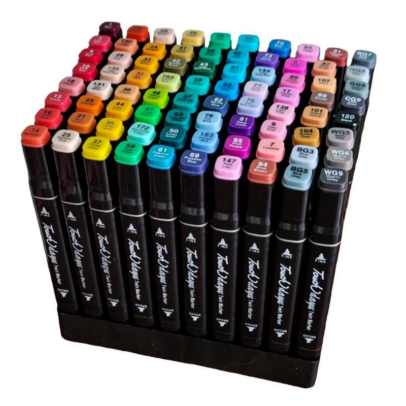 ماژیک راندو تاچ مدل Brush بسته 80 عددی به همراه استند