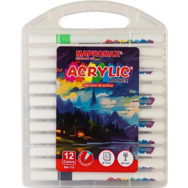 ماژیک مپرومکس مدل اکریلیک براش بسته 12 عددی